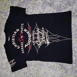 NWT Christian Audigier Garage Parts Men's Small Tshirt Race Auto Skull